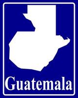 signer comme une silhouette blanche carte du guatemala vecteur