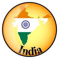 bouton orange avec les images des cartes de l'Inde vecteur