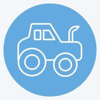 icône tracteur. adapté au symbole de l'éducation. façon yeux bleus. conception simple modifiable. vecteur de modèle de conception. simple illustration