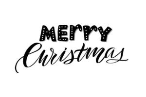 lettrage de pinceau manuscrit inspirant joyeux noël. illustration de calligraphie vectorielle isolée sur fond blanc. typographie pour bannières, badges, cartes postales, t-shirts, impressions, affiches. vecteur