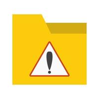 avertissement sur l'icône plate multicolore du dossier vecteur