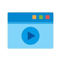 icône multicolore plate en streaming vidéo vecteur