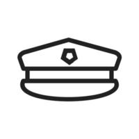 icône de ligne de chapeau militaire vecteur