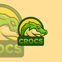 vecteur de logo de mascotte de dessin animé de crocodile