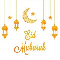 ramadan kareem - fête musulmane de la foi, sur fond blanc, illustration vectorielle. eid mubarak, modèle vecteur de carte de voeux orné islamique. avec croissant luxueux doré