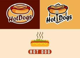 modèle de conception de logo de restaurant de hot-dog. vecteur