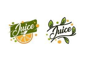modèle de conception de logo de bar à fruits et jus de fruits frais. vecteur