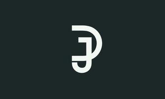 alphabet lettres initiales monogramme logo dj, jd, d et j vecteur