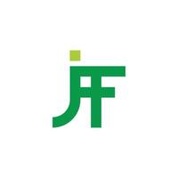lettre jf japon bambou forme logo vecteur