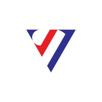 lettre v en face de la flèche géométrique triangle logo vecteur