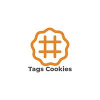 tags médias sociaux tarte cookies symbole vecteur