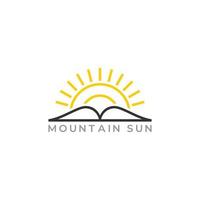 symbole du vecteur de conception géométrique des rayons du soleil de la montagne