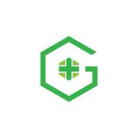 lettre g plus santé medical home concept logo vector