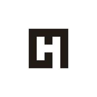 lettre h symbole géométrique carré ligne espace négatif conception logo vecteur