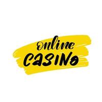 casino en ligne de lettrage manuscrit inspirant au pinceau. illustration de calligraphie vectorielle isolée sur fond blanc. typographie pour bannières, badges, cartes postales, t-shirts, impressions, affiches. vecteur