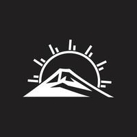 vecteur de logo de monogramme de rayons de soleil de montagne