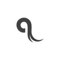 lettre q courbes géométriques design lisse logo vecteur
