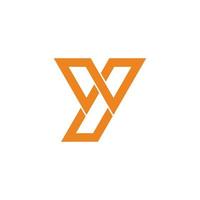 lettre wy ligne géométrique simple vecteur logo lié