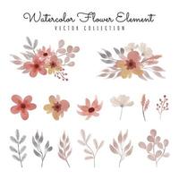 bouquet de fleurs d'eau et collection d'illustrations vectorielles d'éléments vecteur