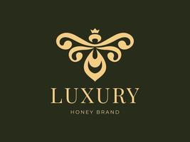 illustration de logo d'abeille de luxe idéale pour la conception d'étiquettes vecteur premium