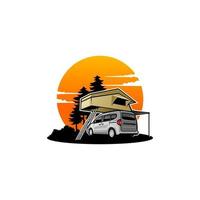 vecteur d'illustration de voiture de camping-car rv