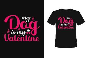 typographie de chien conceptions de t-shirt de la saint-valentin. vecteur