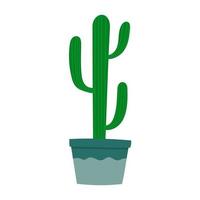 cactus en pot de fleurs. plante d'intérieur colorée de dessin animé. vecteur