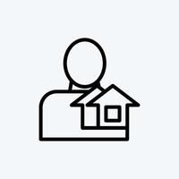 icône agent immobilier. adapté au symbole de l'éducation. style de ligne. conception simple modifiable. vecteur de modèle de conception. simple illustration