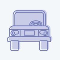 jeep d'icône. adapté au symbole de l'éducation. style bicolore. conception simple modifiable. vecteur de modèle de conception. simple illustration