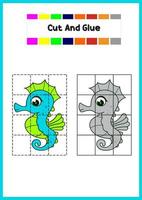 livre de coloriage pour enfants hippocampe vecteur