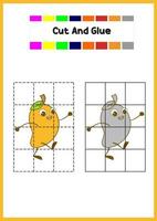 livre de coloriage pour les enfants mangue mignonne vecteur