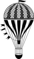 illustration d'aérostat. noir et blanc, montgolfières. illustration vectorielle vecteur