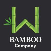 lettre w illustration de modèle de logo en bambou. adapté à votre entreprise. vecteur