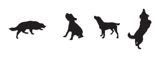 silhouette de chien sur fond blanc vecteur eps 10