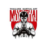 oeuvre de muay thai vecteur