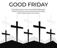 bon vendredi chrétien occasion religieuse avec jésus croix illustration vectorielle pour fond d'affiche médias sociaux post salutations bannières éléments de symbole de logo et impression