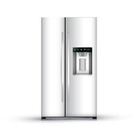 illustration vectorielle de frigo réaliste moderne sur fond blanc vecteur