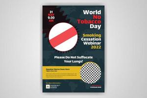 affiche de flyer de la journée mondiale sans tabac mise en page de modèle non fumeur téléchargement gratuit vecteur