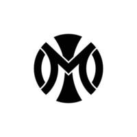 logo de lettre monogramme cercle m vecteur