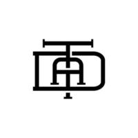 lettre dta dta logo icône création vecteur
