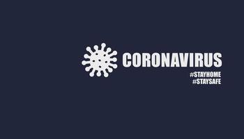 fond bleu moderne de contrôle et d'arrêt de propagation de la campagne de coronavirus en restant à la maison, restez en sécurité avec hashtag, bannière minimale ou concept d'affiche. vecteur