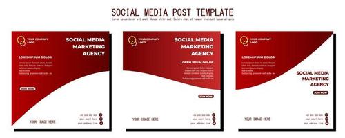 modèle de publication de médias sociaux vecteur blanc rouge, illustration d'art vectoriel et texte, design simple et élégant en couleur