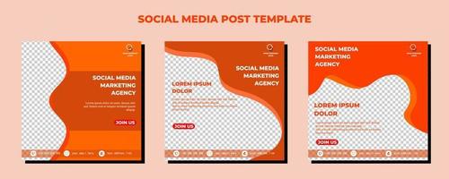 modèle de publication de médias sociaux vecteur orange, illustration d'art vectoriel et texte