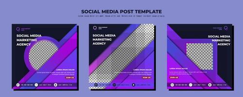 modèle de publication de médias sociaux vecteur violet, illustration d'art vectoriel et texte