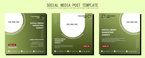 modèle de publication de médias sociaux vecteur blanc vert, illustration d'art vectoriel et texte, design simple et élégant en couleur