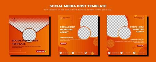 modèle de publication de médias sociaux vecteur orange, illustration d'art vectoriel et texte