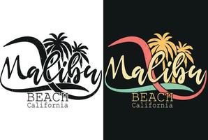 conception de t-shirt malibu beach californie vecteur