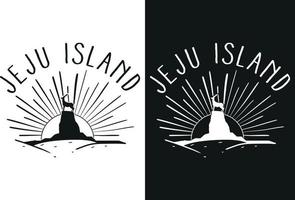 conception de t-shirt de l'île de jeju pour les amateurs d'aventure vecteur