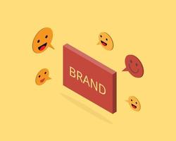 intimider le marketing pour attirer l'attention des clients en se moquant de votre propre marque ou de vos produits vecteur