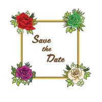 invitation de mariage floral vecteur belle